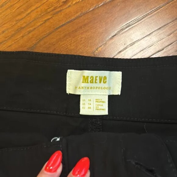 Anthropologie Maeve Black  Linen Shorts size 14 - Picture 2 of 7